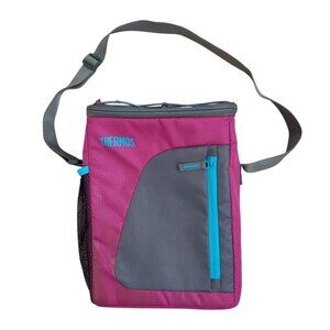 Thermos Radiance Soft Cooler Bag - Insulated Lunch Tote, Magenta & Grey